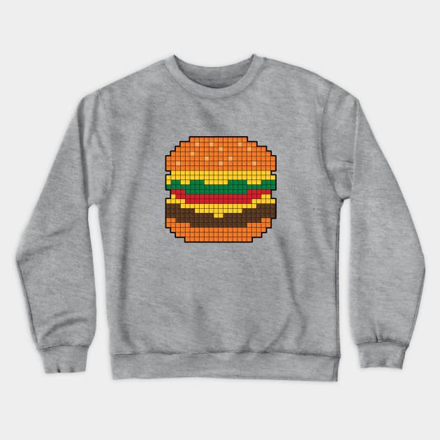 8-Bit Burger Crewneck Sweatshirt by Woah_Jonny